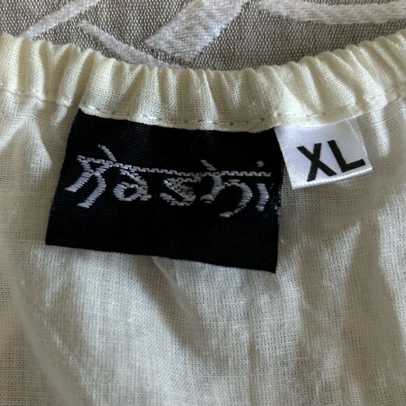 Kashi Top Women XL Ivory Cotton Lace Sweetheart Peasant Boho Pirate Regency - Picture 3 of 11